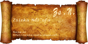 Zsinka Násfa névjegykártya